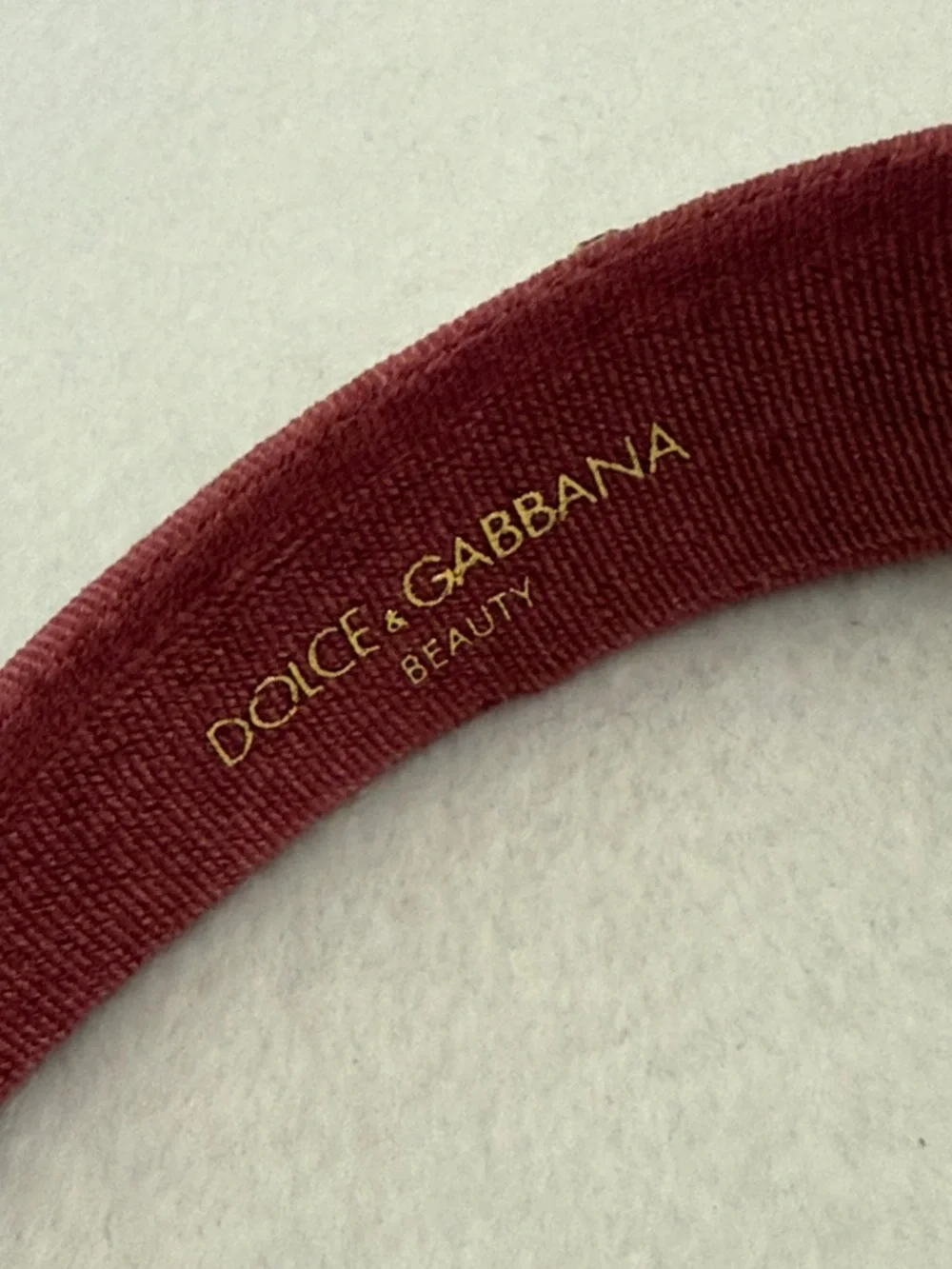 {NEW} Dolce & Gabbana Beauty | Padded Plush Velvet Headband Deep Mauve Burgundy